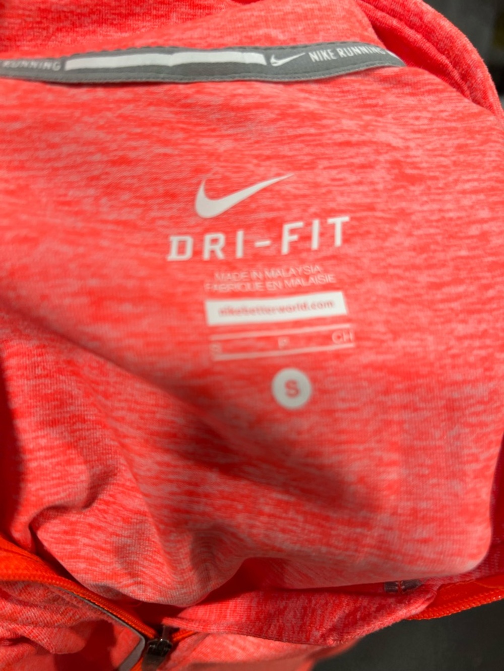 Nike Women's Neon Coral Quarter-Zip Performance Pullover - Picture 3 of 4